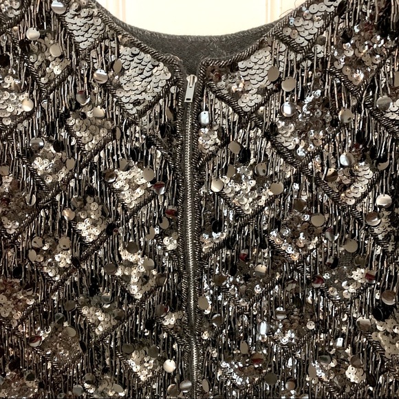 Vintage 60’s Wool Flapper Beaded Tank Top - Picture 3 of 3